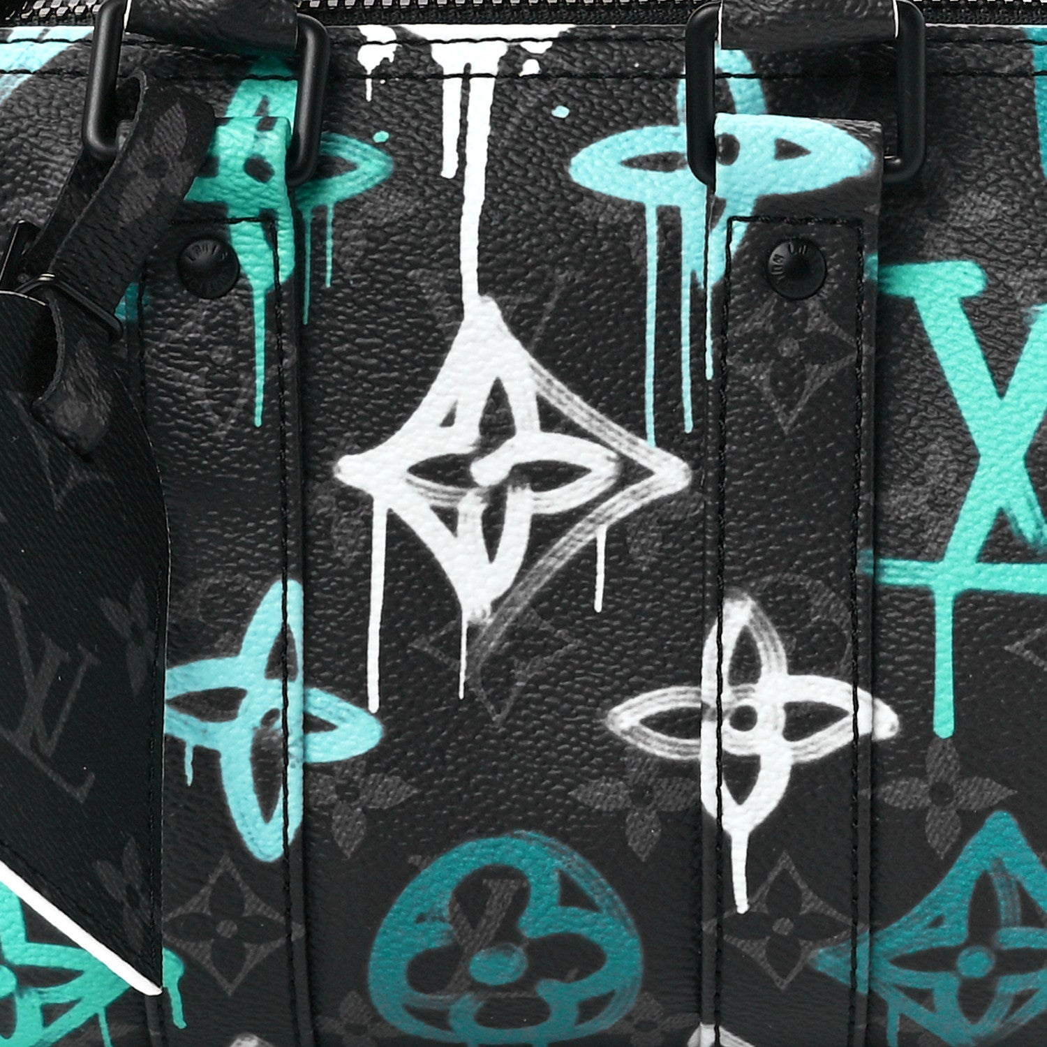 Louis Vuitton Monogram Eclipse Graffiti Keepall Bandoulière 25 Shoulder Bag - Green Lights