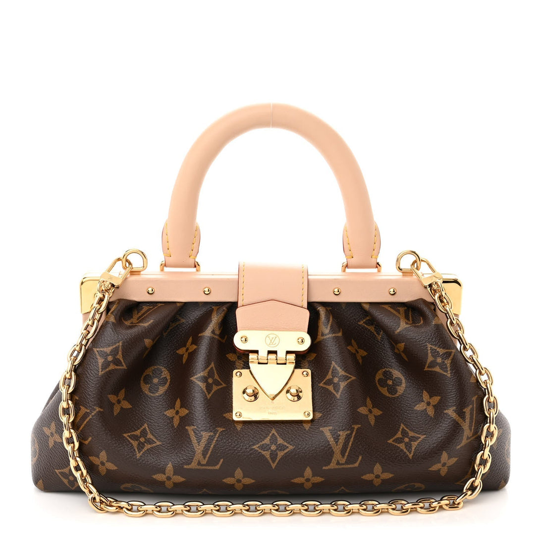 Louis Vuitton Monogram Top Handle Clutch Handbag – Brown
