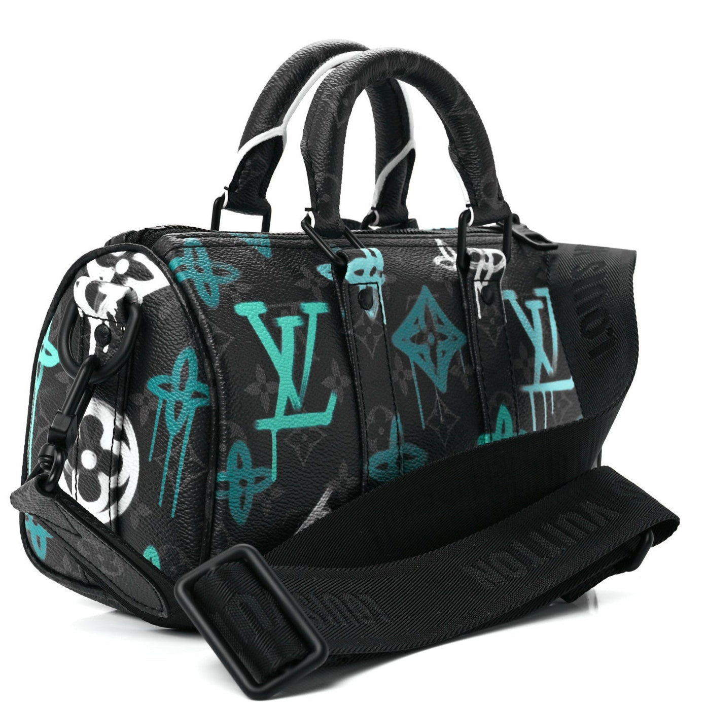 Louis Vuitton Monogram Eclipse Graffiti Keepall Bandoulière 25 Shoulder Bag -  Green Lights