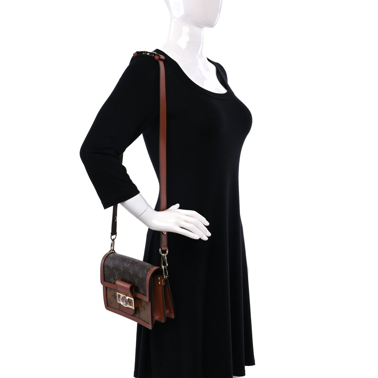 Louis Vuitton Monogram Reverse Dauphine Mini Shoulder Bag - Brown