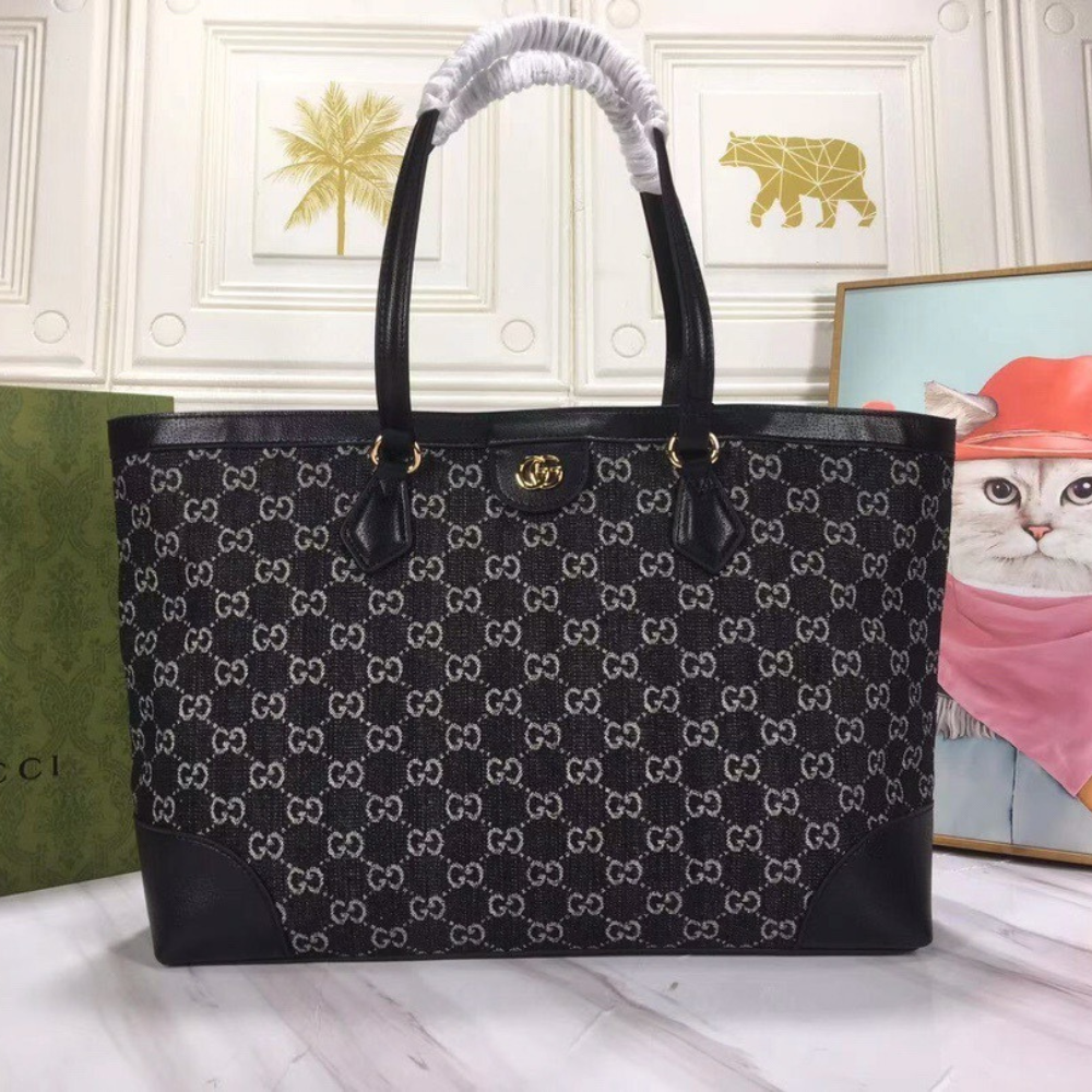 Gucci GG Monogram Medium Ophidia Shopping Tote Bag – Black