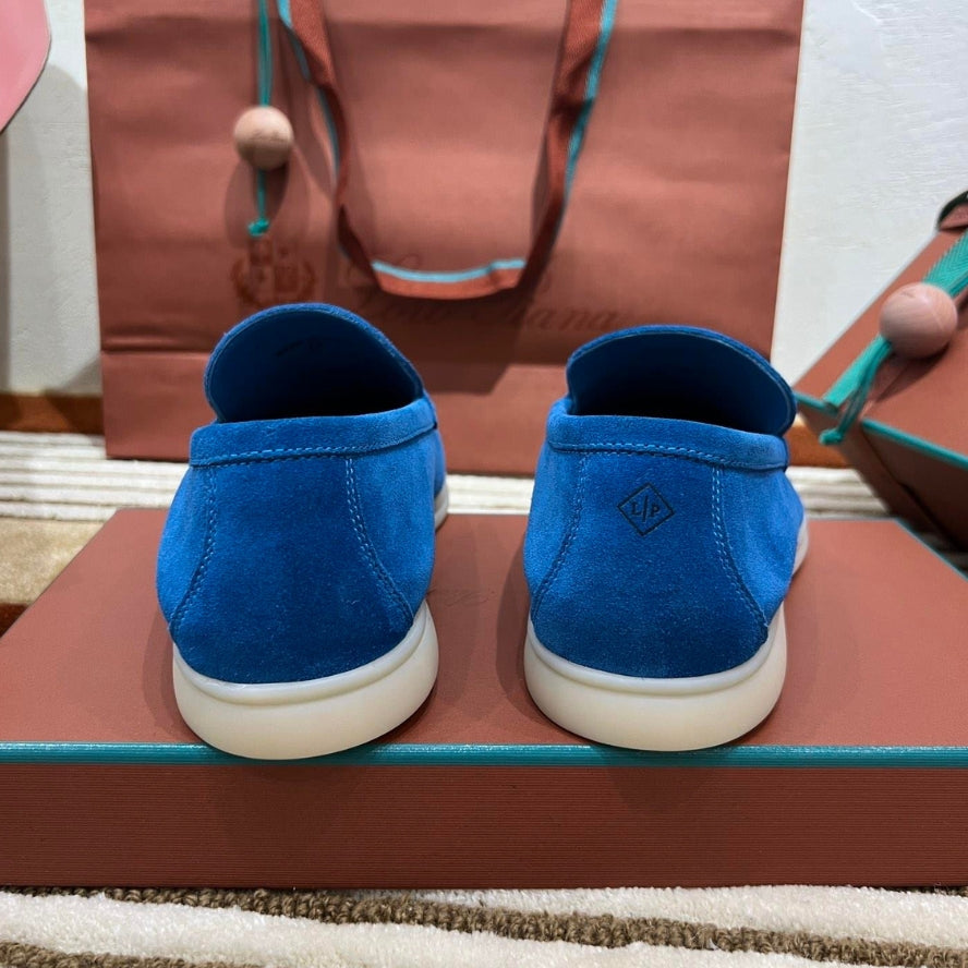 Loro Piana Summer Walk Suede Loafer - Cobalt Ink (135)