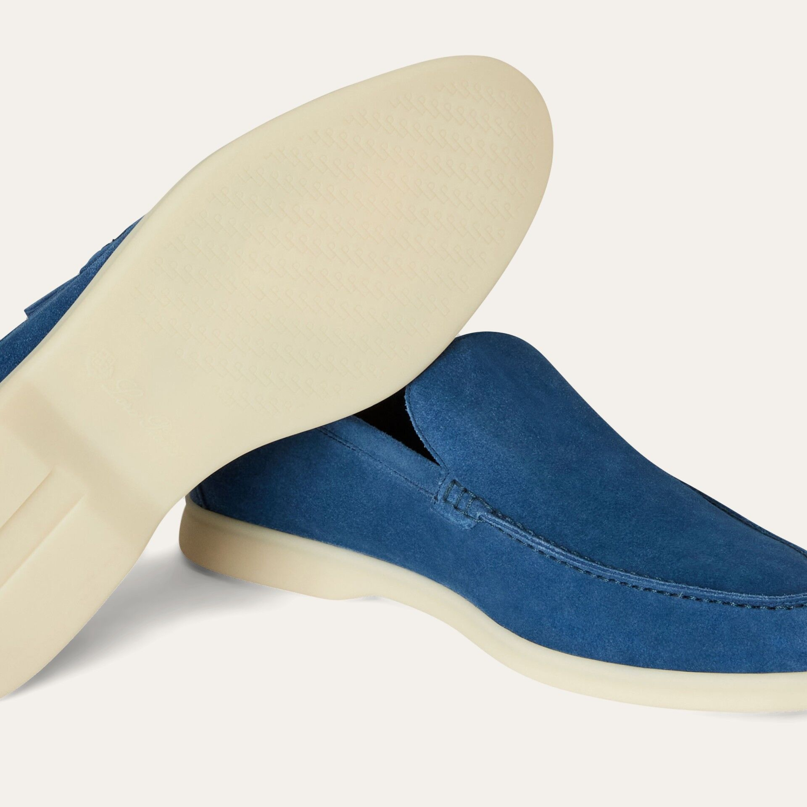 Loro Piana Summer Walk Suede Loafers - Cobalt Ink (WI72)