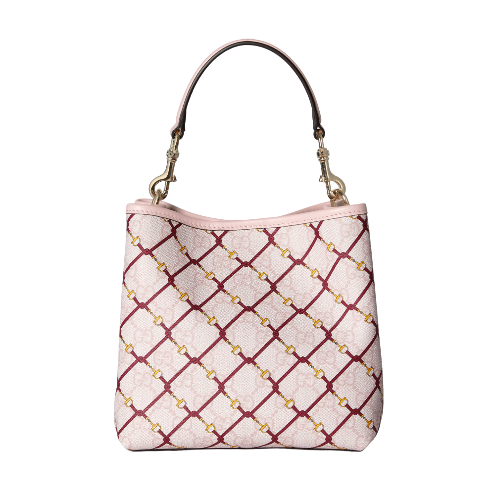 Gucci GG Emblem Small Bucket Bag – Pink
