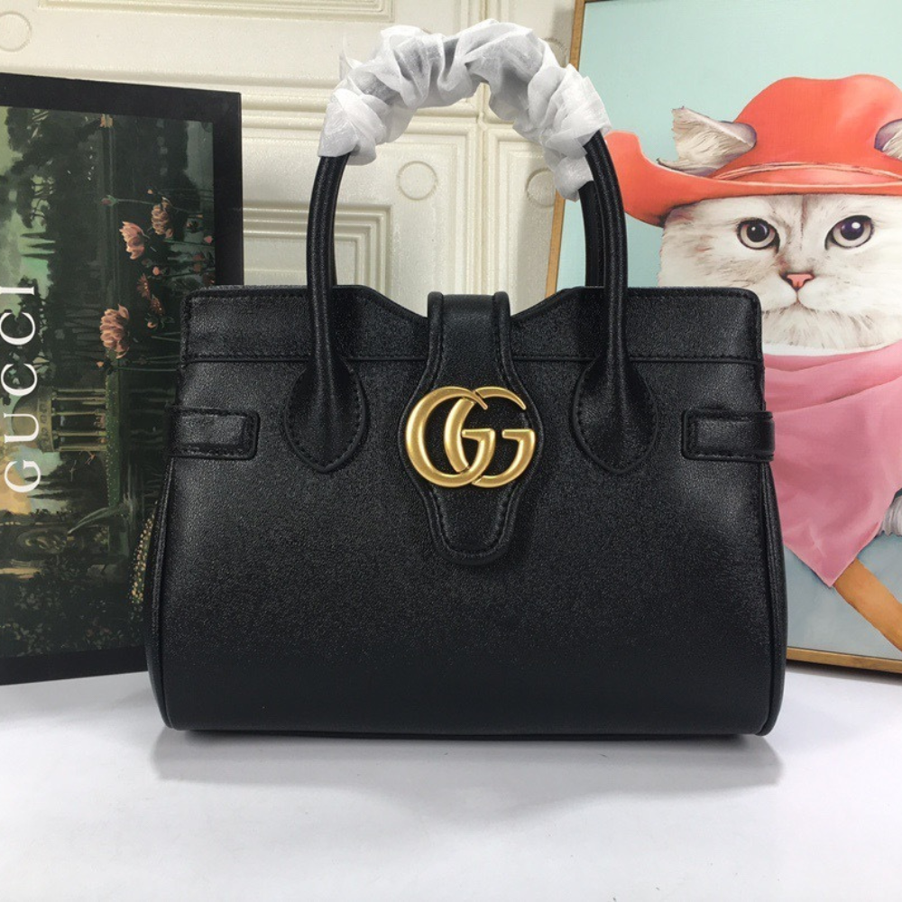 Gucci Small Dahlia Top Handle Bag – Black