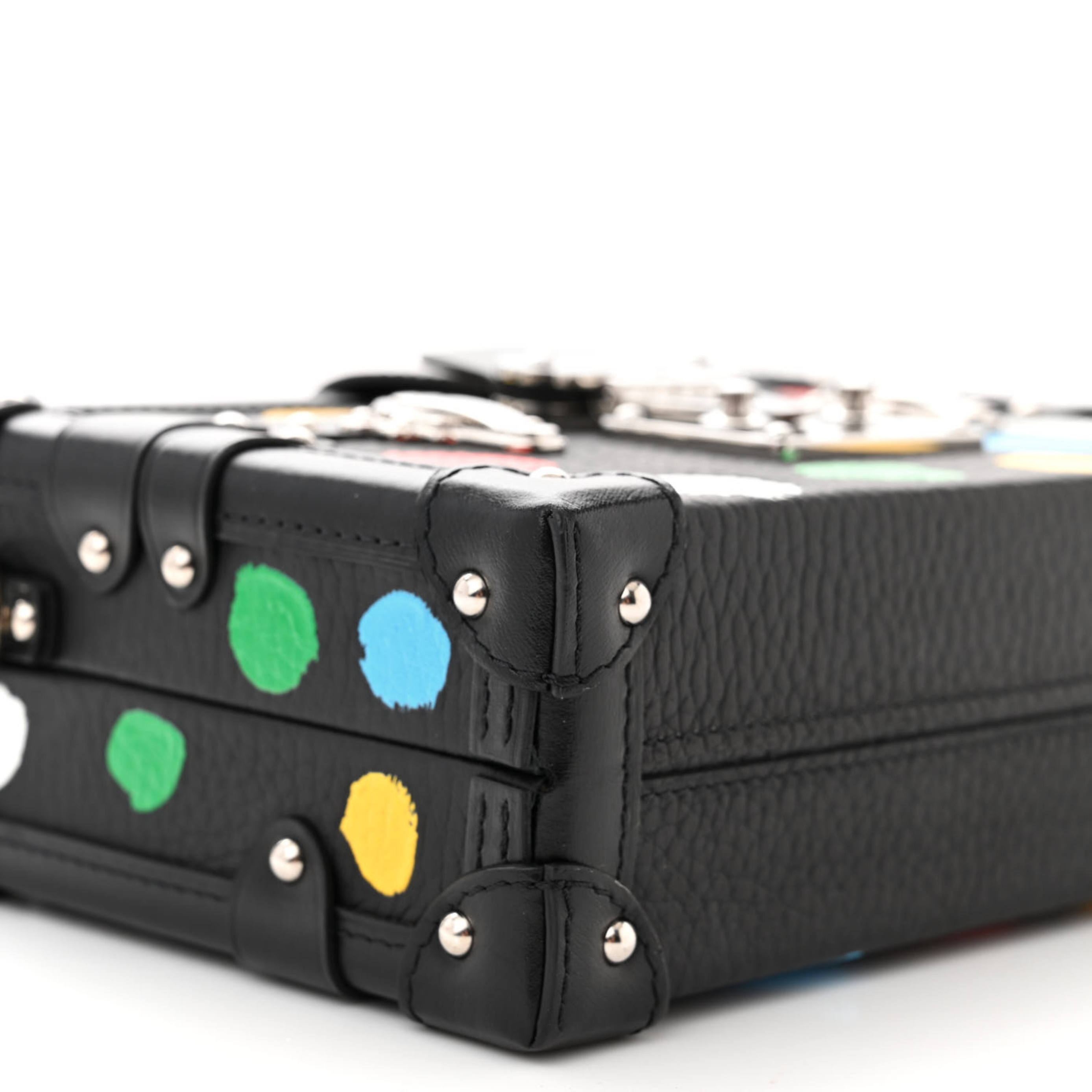 Louis Vuitton x Kusama Yayoi Taurillon Petite Malle Crossbody Bag - Black