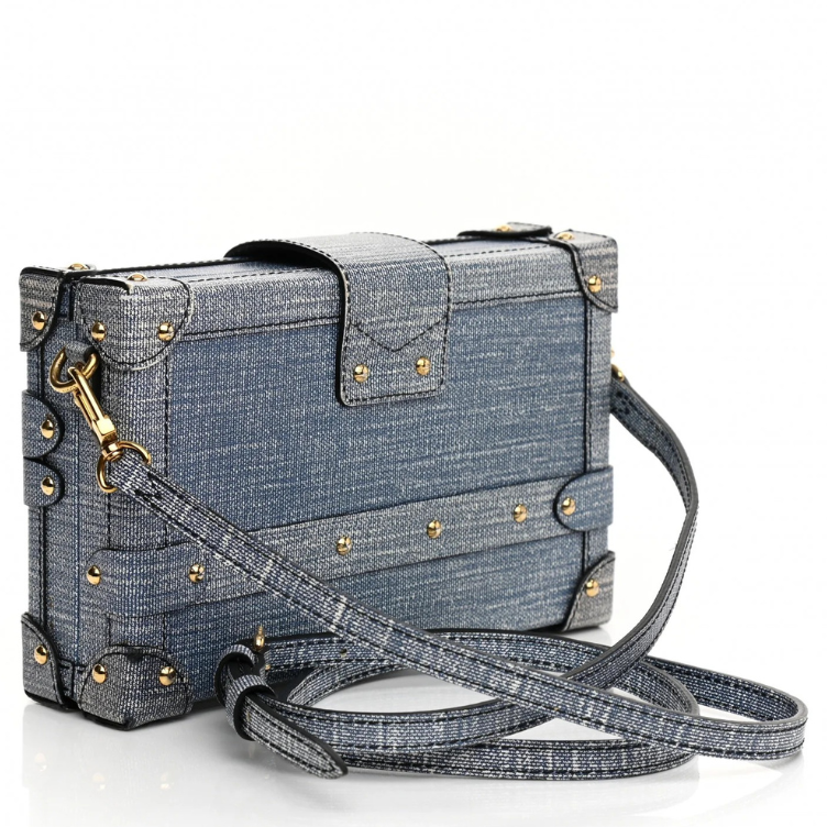 Louis Vuitton Denim Canvas Petite Malle Handbag - Blue