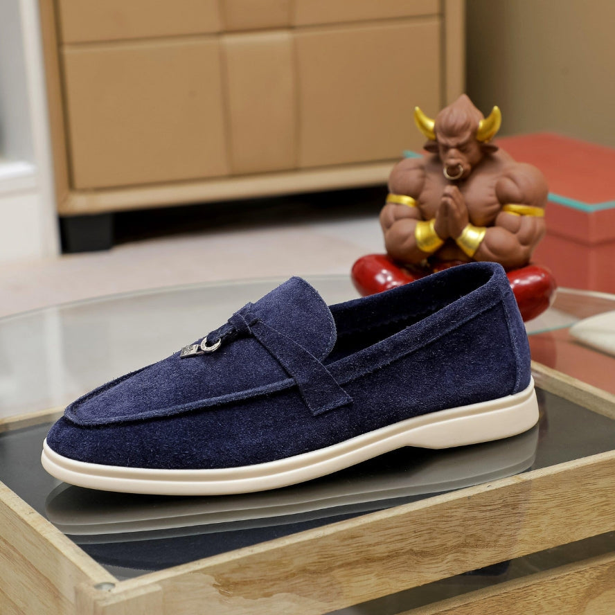 Loro Piana Summer Charms Walk Suede Loafer – True Dark Blue (108)