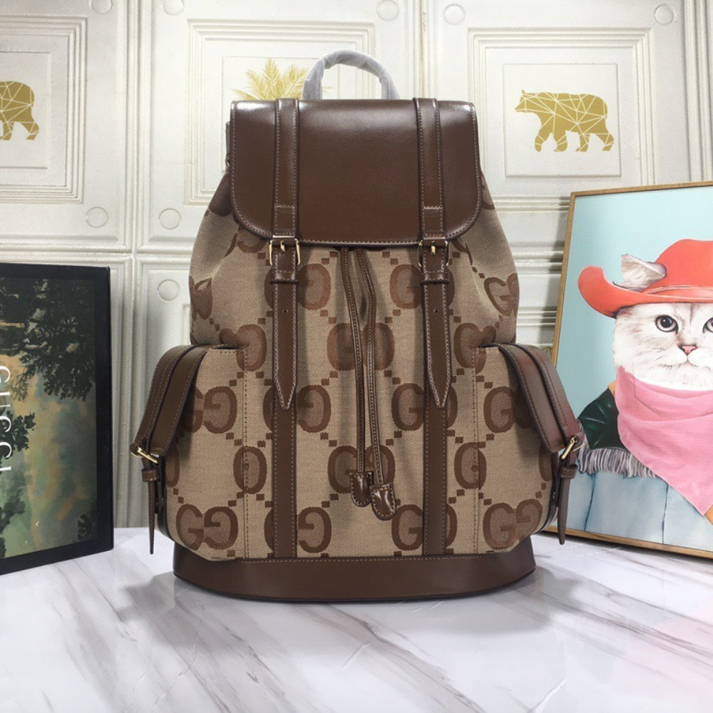 Gucci Jumbo GG Backpack – Brown