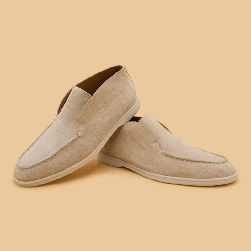 Loro Piana Walk of the Summer Precision Suede Ankle Boots - Sandstone