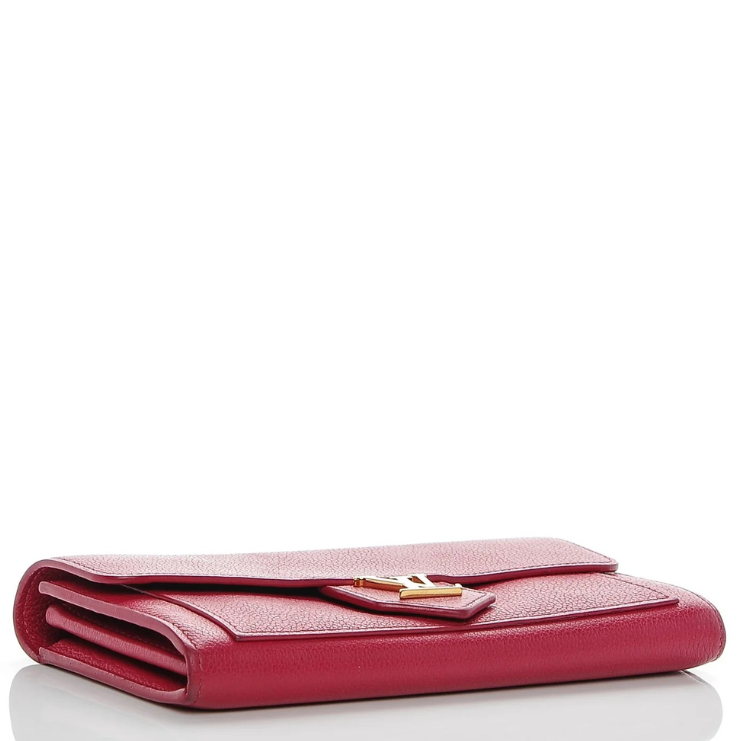 Louis Vuitton Calfskin Long LockMe Wallet - Red