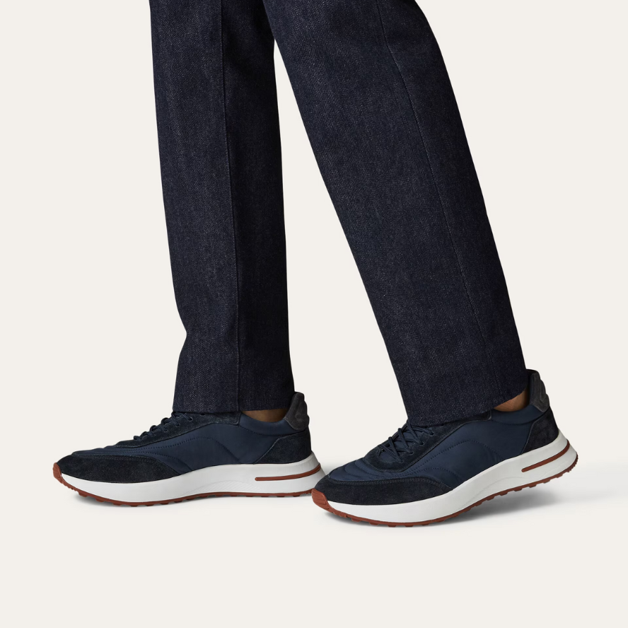 Loro Piana Weekend Evo Suede Sneakers - Navy Blue (082)