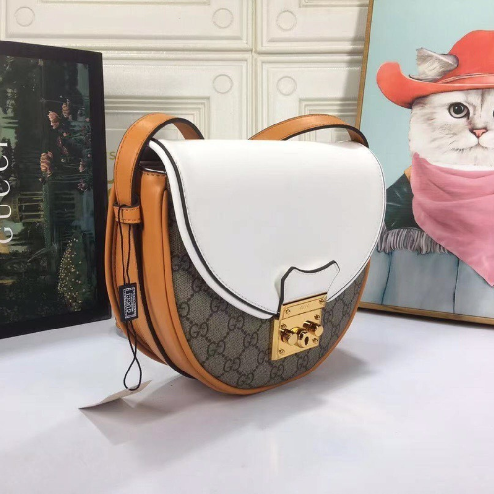 GUCCI GG Supreme Monogram Padlock Shoulder Bag – Mystic White