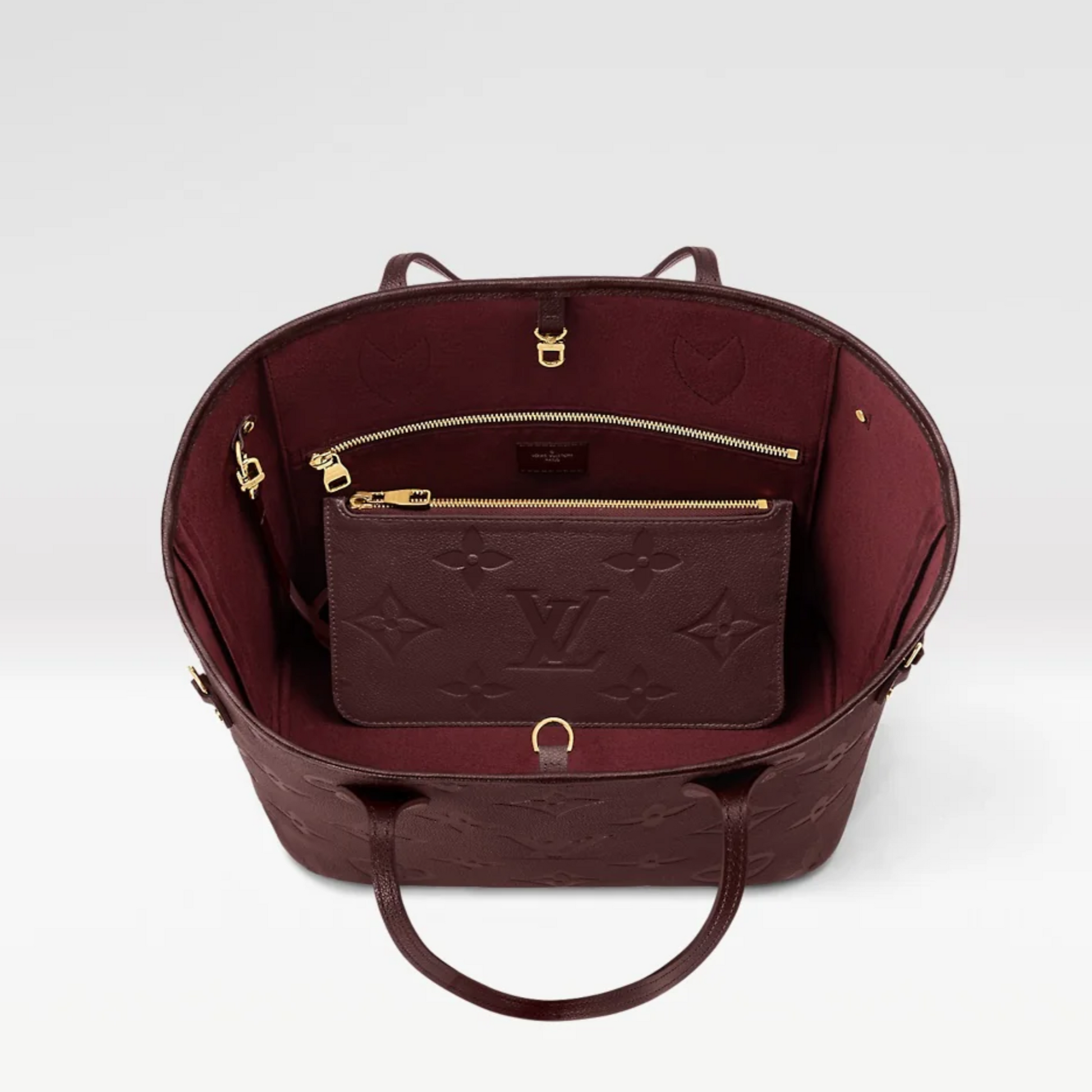 Louis Vuitton Neverfull MM Tote Bag - Wine Burgundy