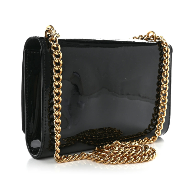 Louis Vuitton Patent Louise Chain Bag - Black