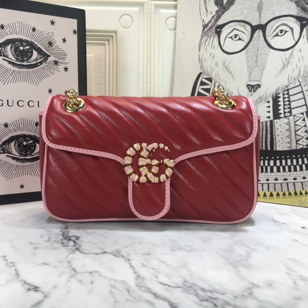 Gucci GG Marmont Medium Shoulder Bag – Red