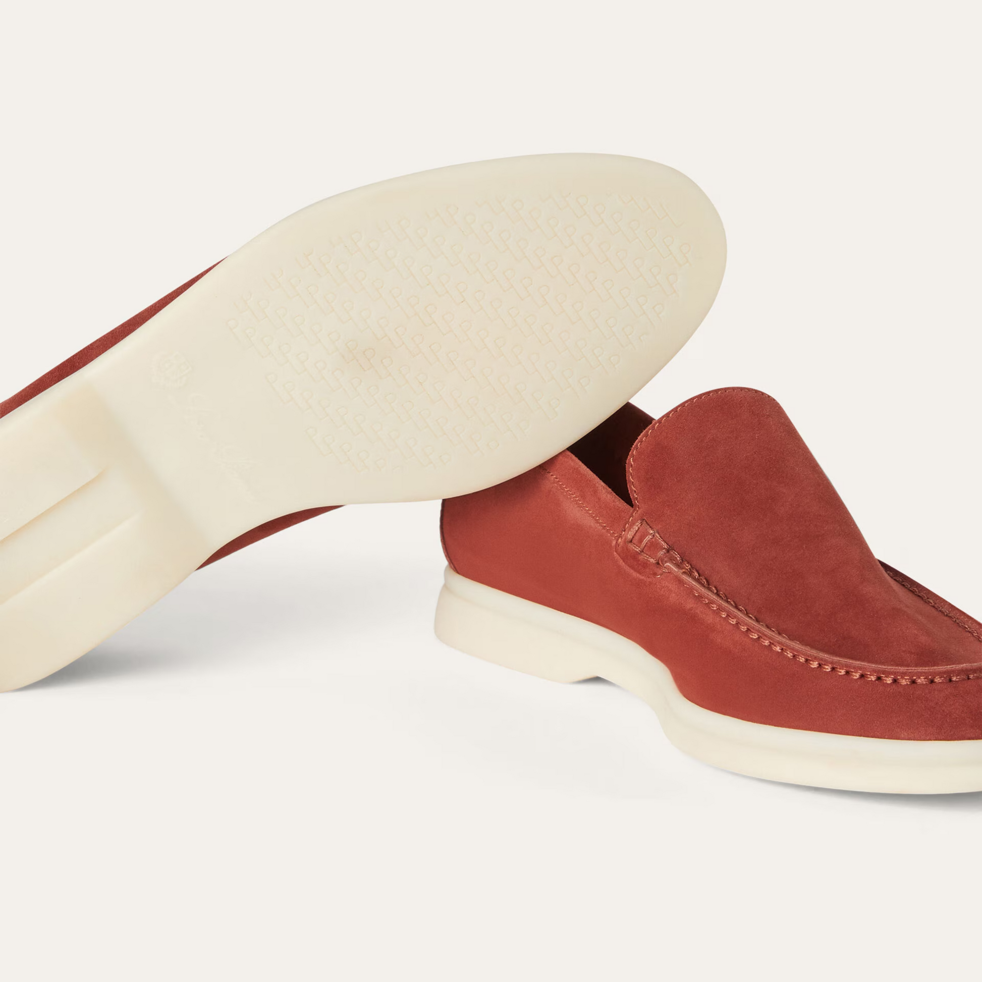 Loro Piana Summer Walk Suede Loafers - Dried Red (R0DV)