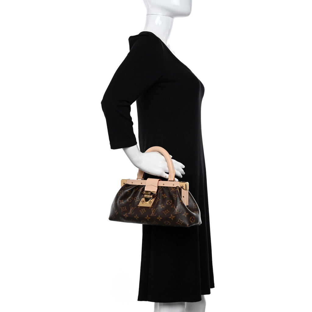 Louis Vuitton Monogram Top Handle Clutch Handbag – Brown