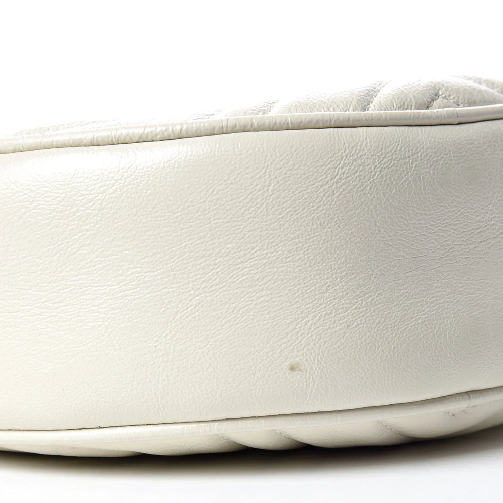 Gucci Azalea Marmont Round Mini Shoulder Bag – White