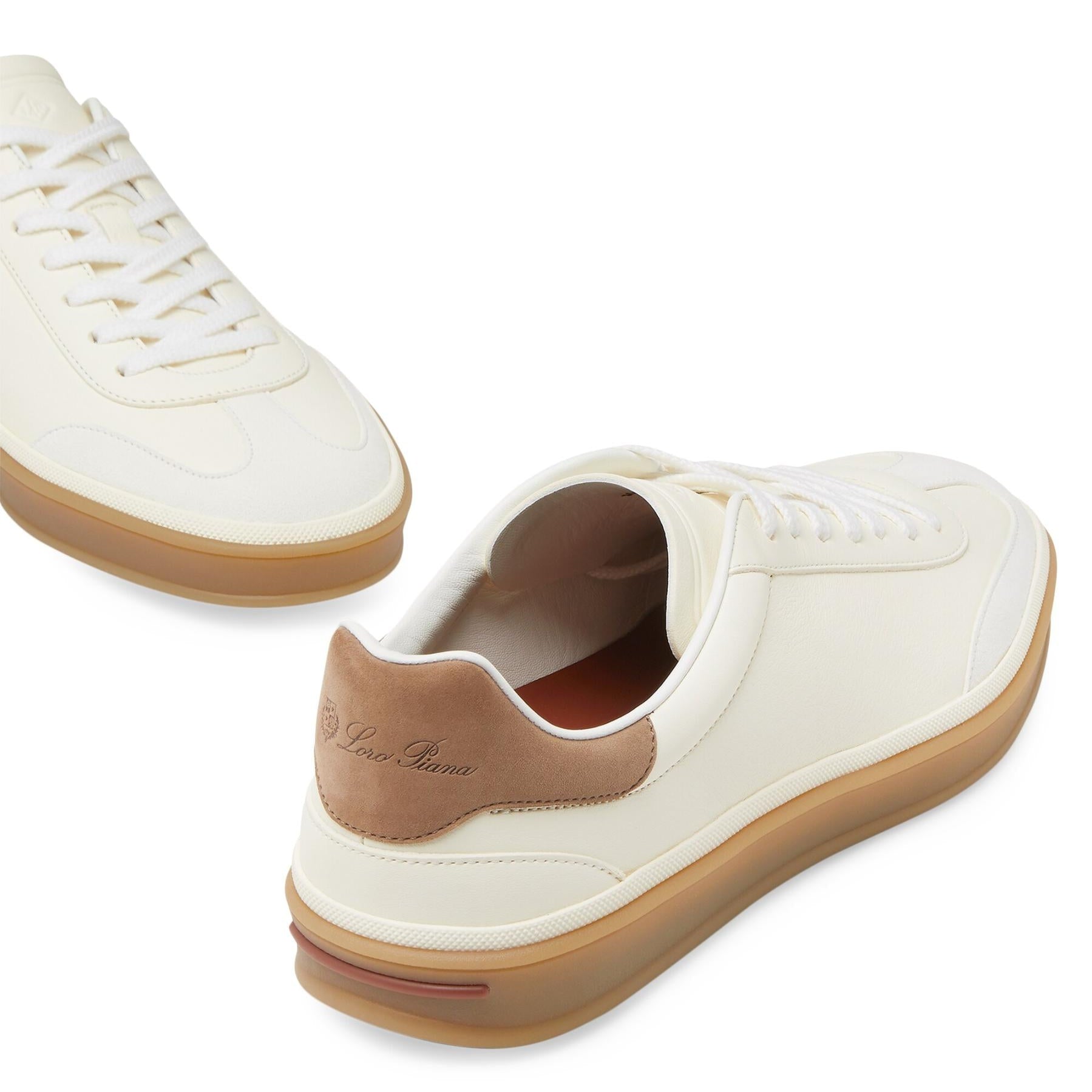 Loro Piana Tennis Walk Leather Sneakers - White (149)