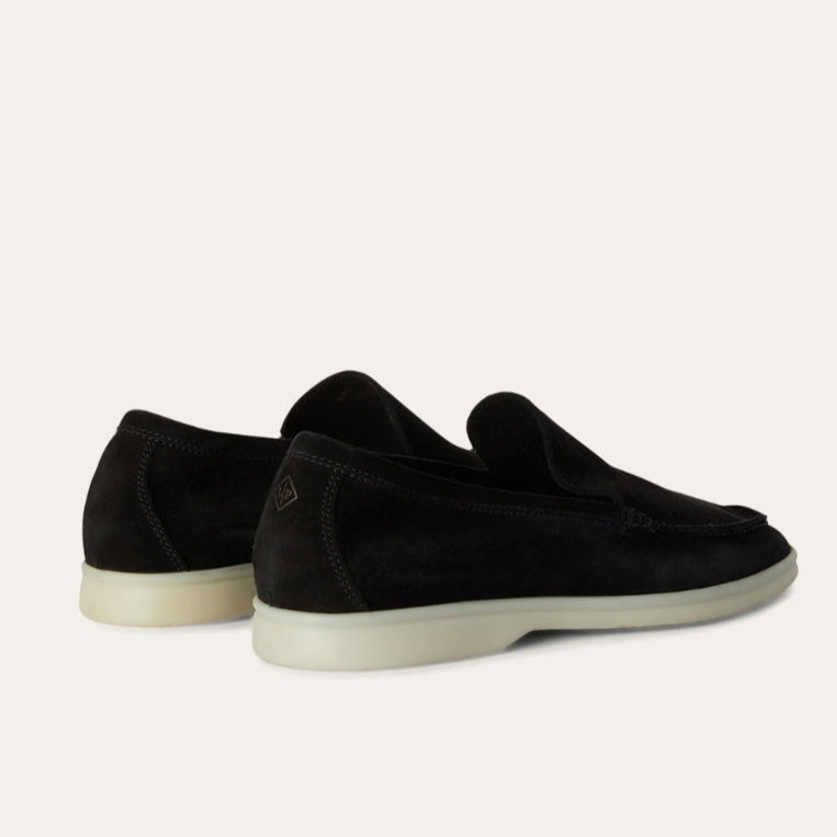 Loro Piana Summer Walk Suede Loafers - Black (132)