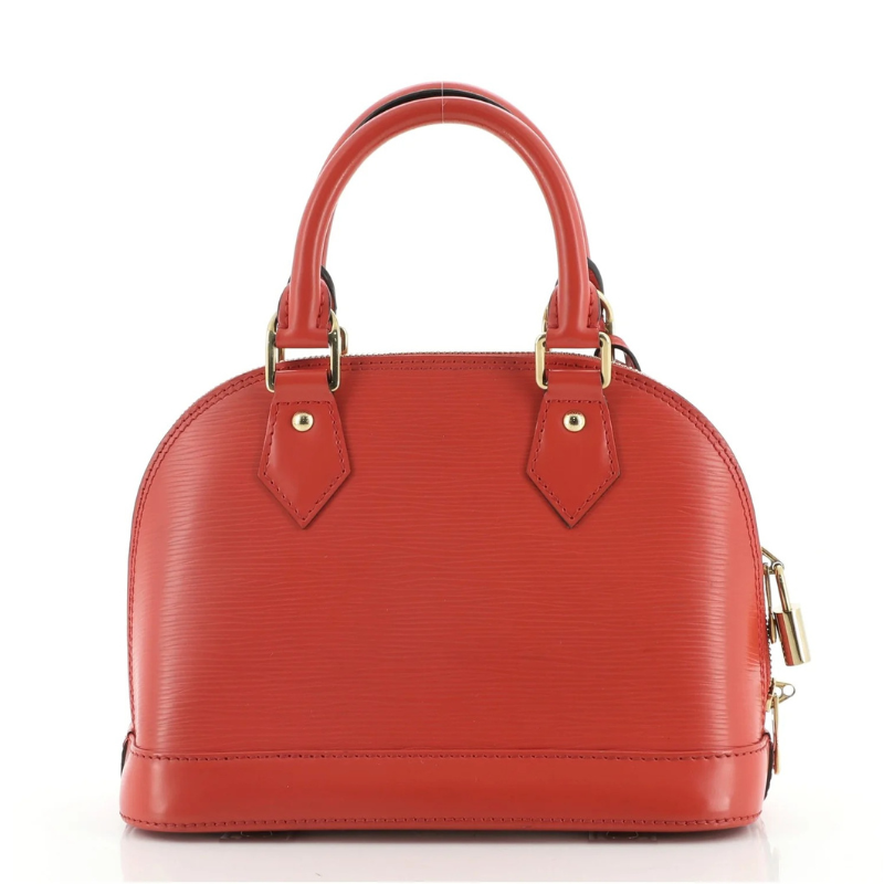 Louis Vuitton Alma Epi Leather Floral BB Handbag - Red