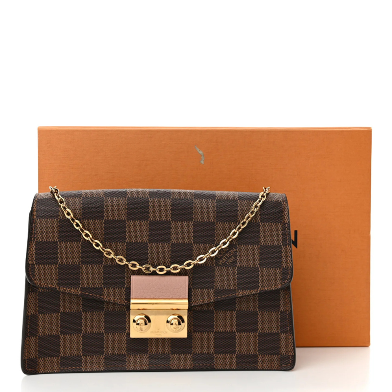 Louis Vuitton Damier Ebene Croisette Chain Wallet Magnolia - Dark Brown