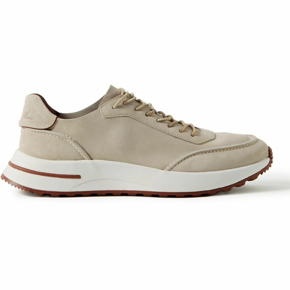 Loro Piana Weekend Walk Suede Sneakers - Beige