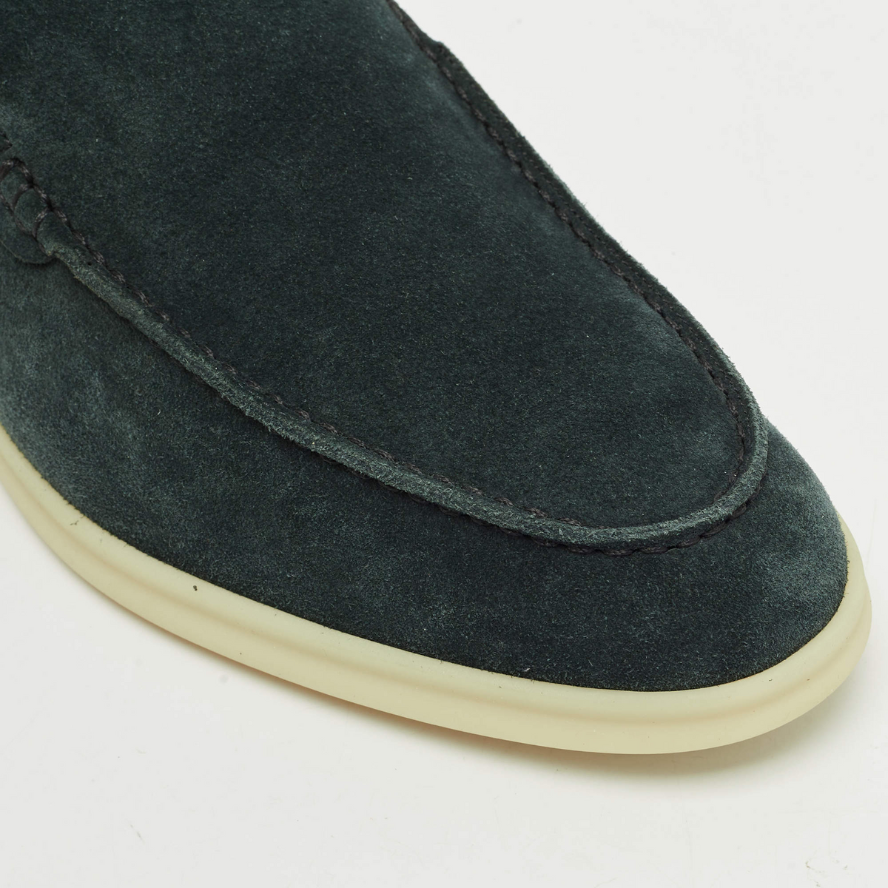 Loro Piana Babouche Walk Suede Loafers - Dark Green