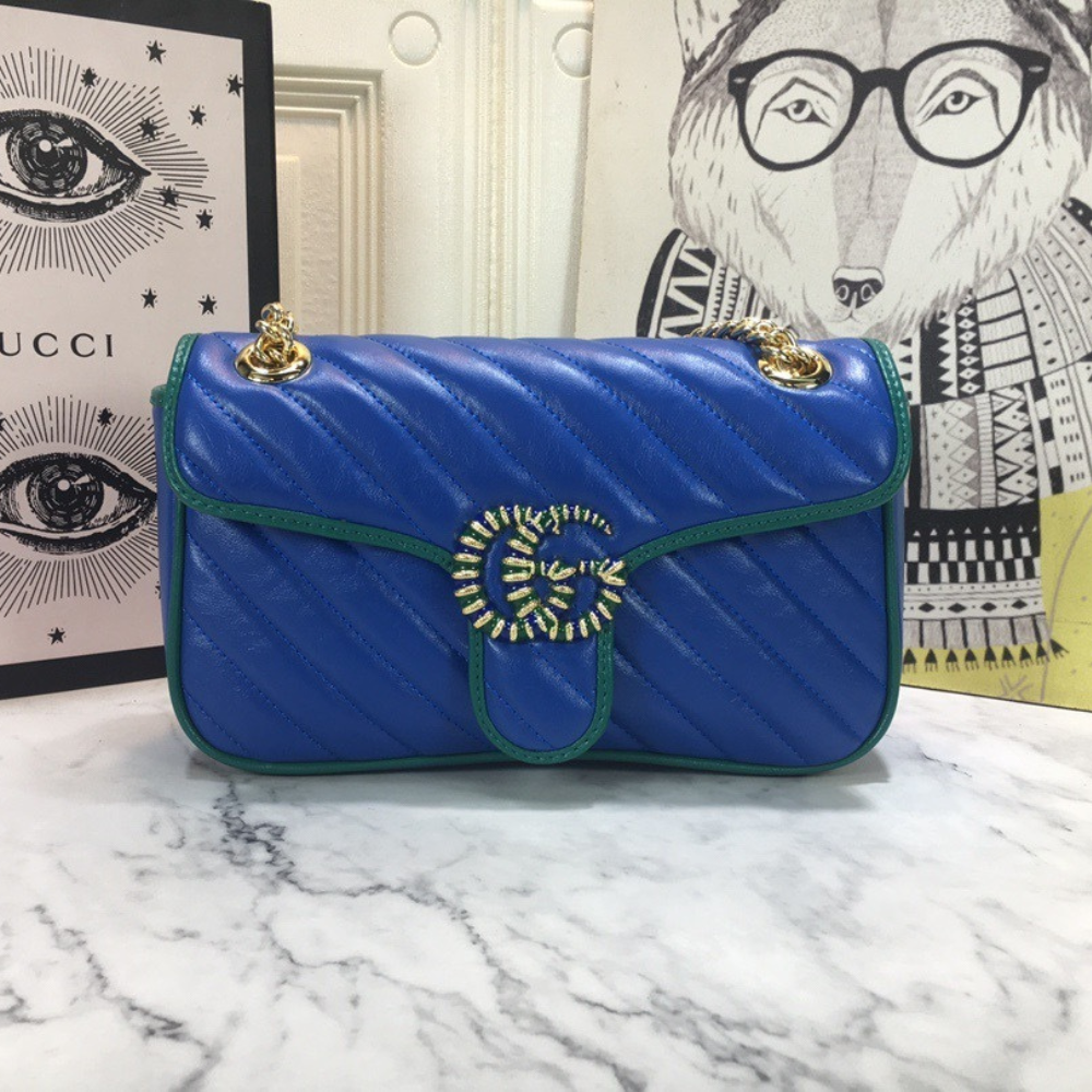 Gucci GG Marmont Mini Shoulder Bag – Blue