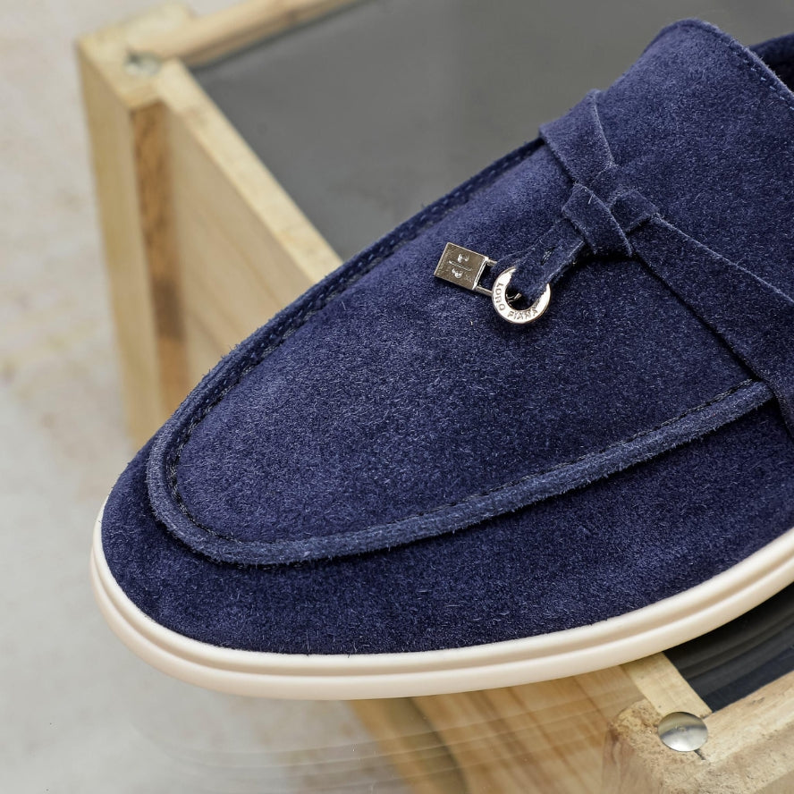 Loro Piana Summer Charms Walk Suede Loafer – True Dark Blue (108)