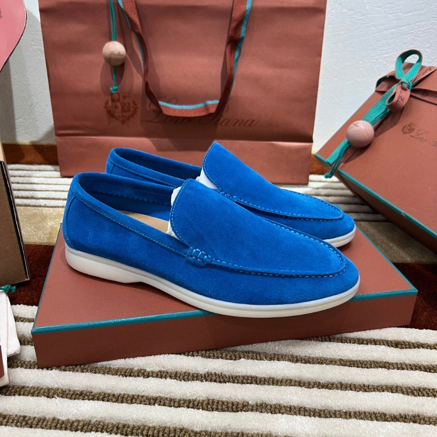 Loro Piana Summer Walk Suede Loafer - Cobalt Ink (135)