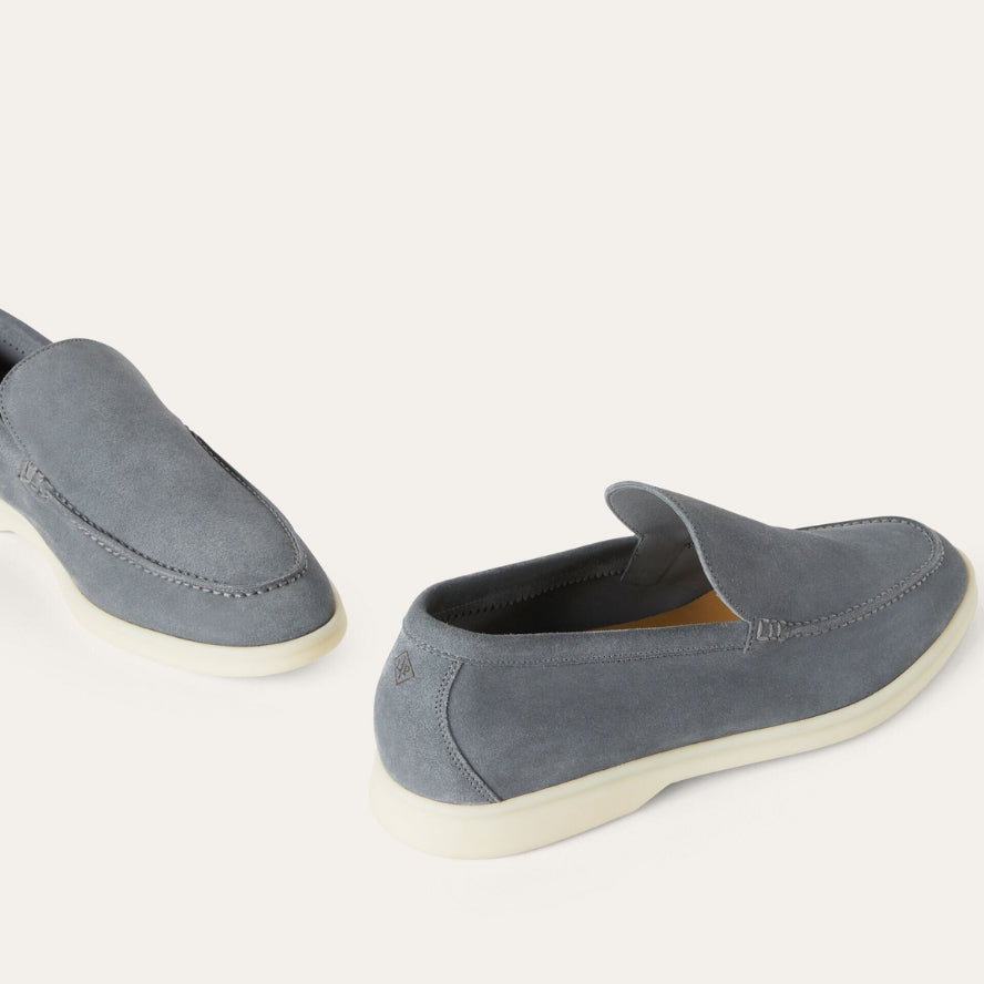 Loro Piana Summer Walk Suede Loafers - Frozen Blue (131)