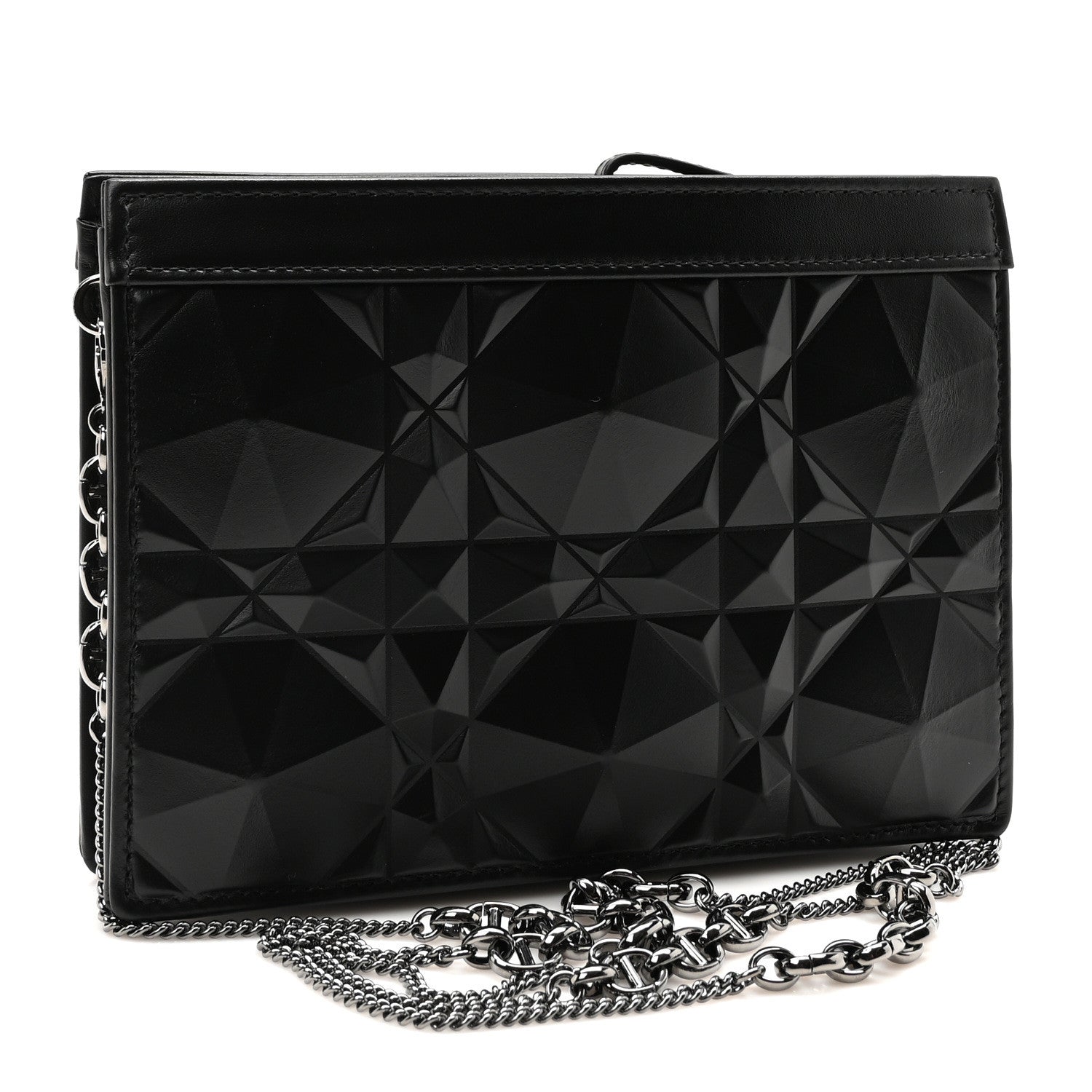 Dior Caro Macrocannage Diamond Quilted Leather Shoulder Bag - Black