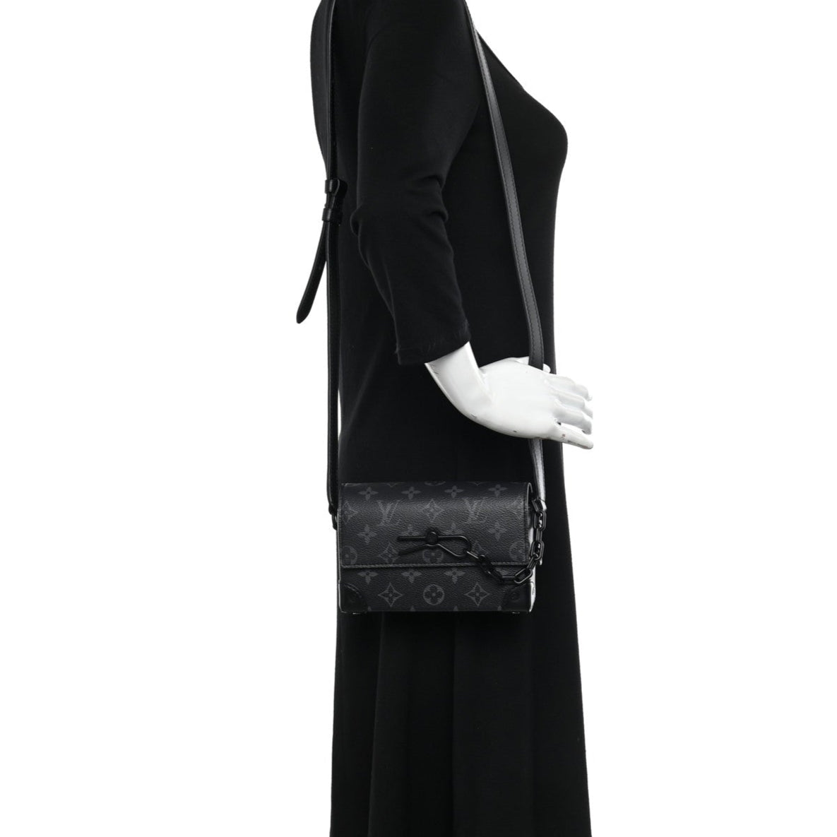 Louis Vuitton Steamer Messenger Wearable Wallet - Black Monogram Eclipse