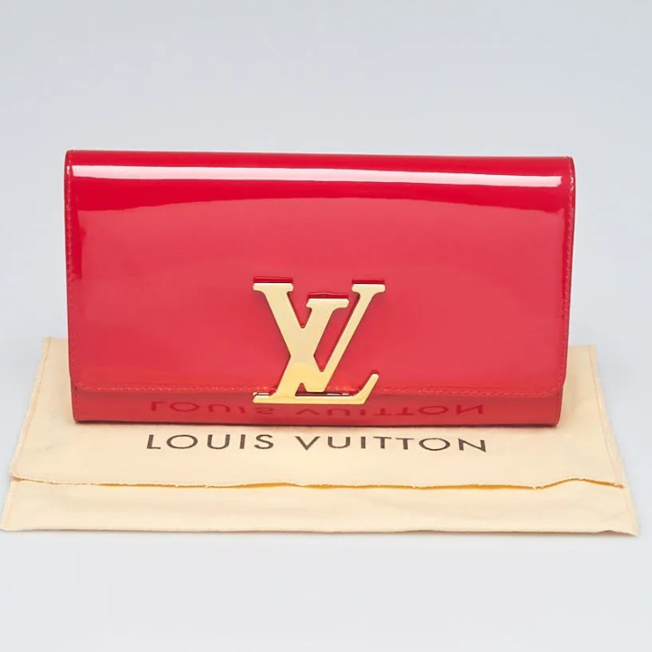Louis Vuitton Vernis Louise Clutch Bag Wallet - Red