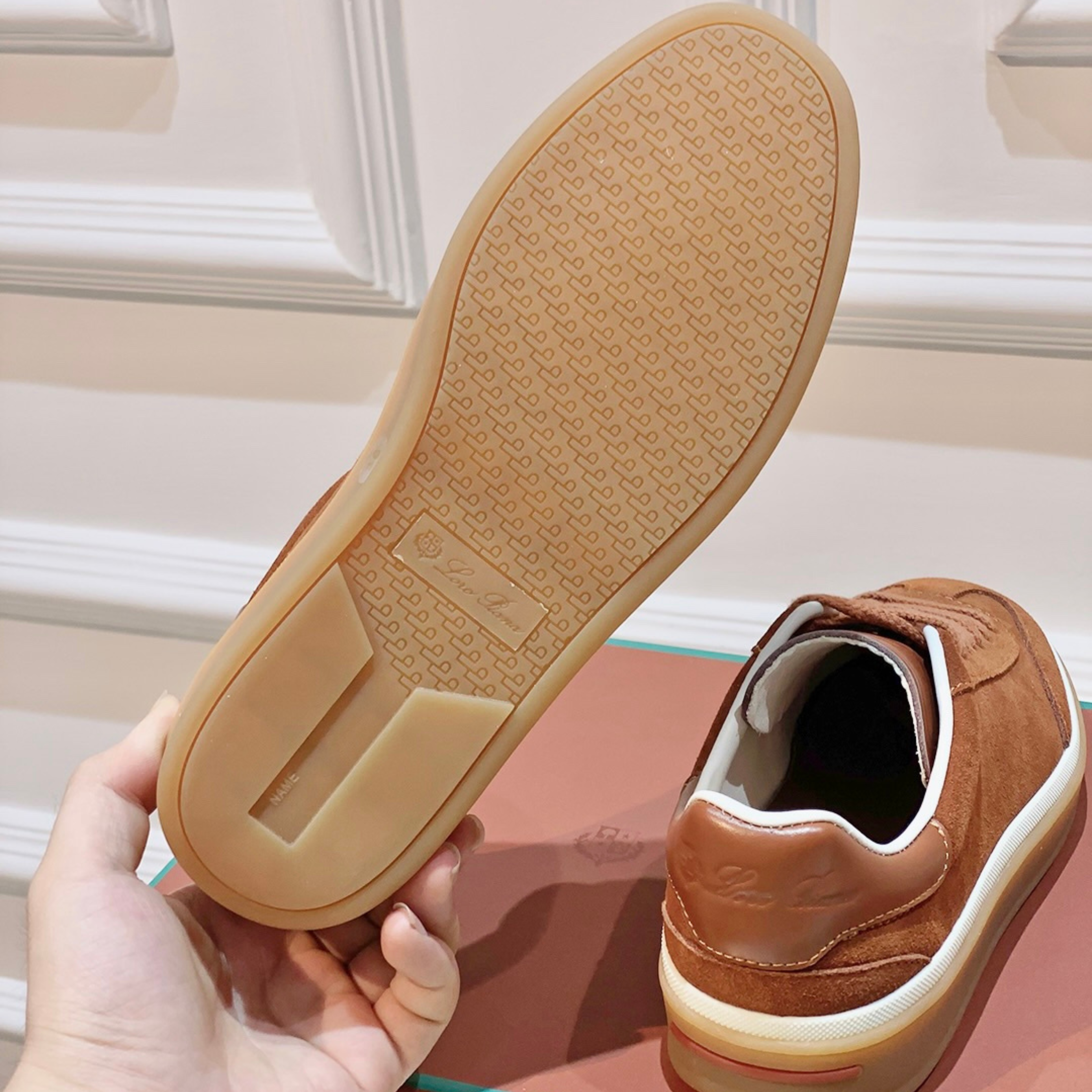 Loro Piana Tennis Walk Suede Calf Split Sneakers - Bark Wood (E0CF)