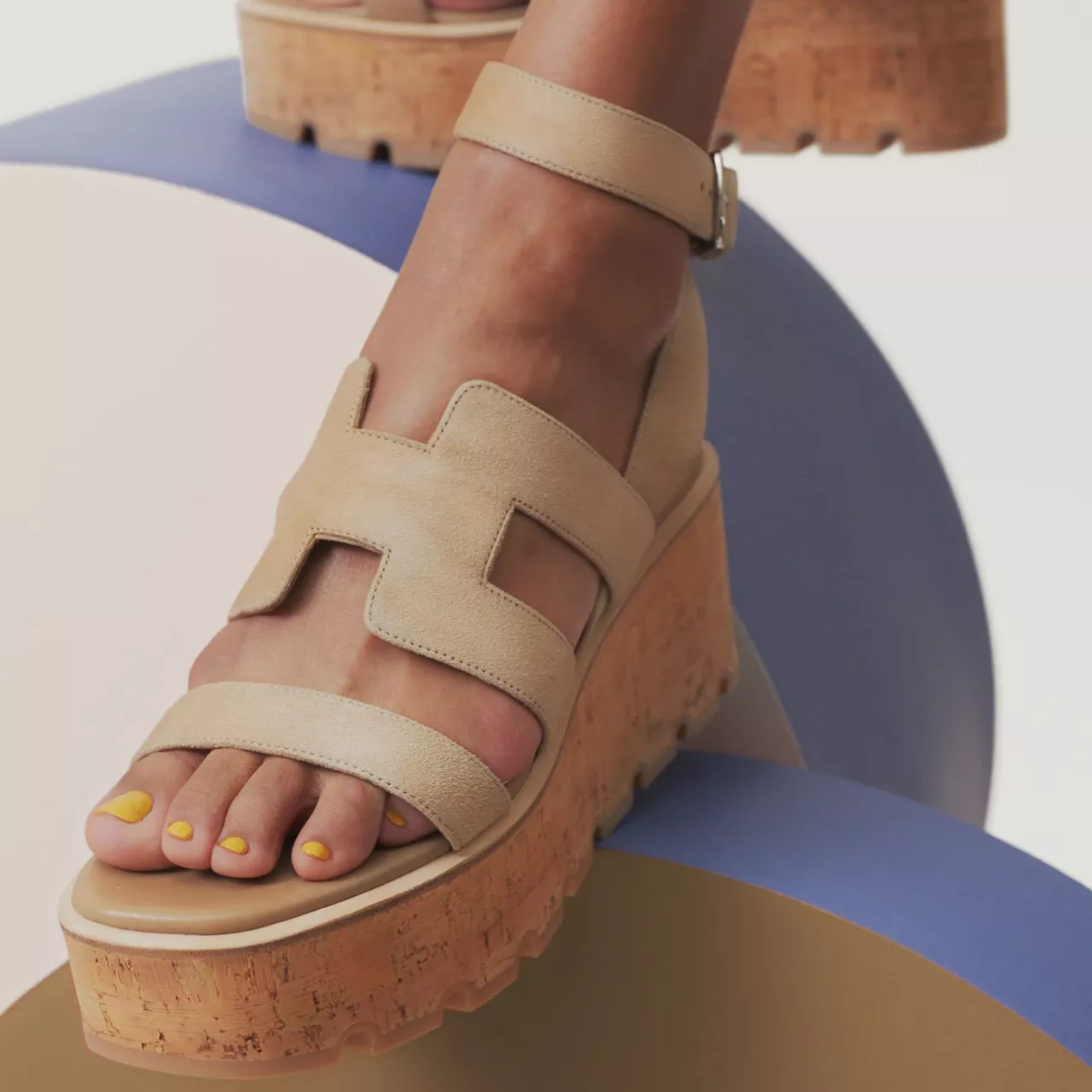 Hermes Havane 30 Suede Sandal - Beige