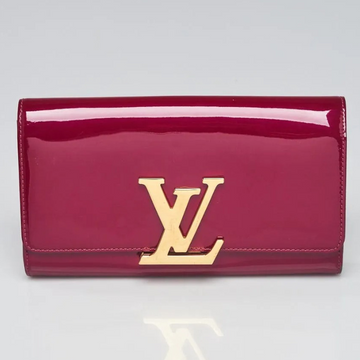 Louis Vuitton Vernis Patent Leather Louise Clutch - Wine Red