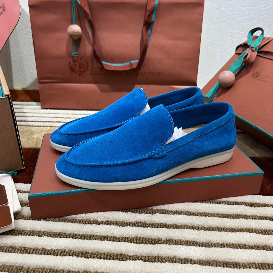 Loro Piana Summer Walk Suede Loafer - Cobalt Ink (135)