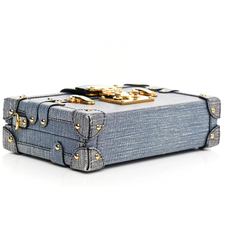 Louis Vuitton Denim Canvas Petite Malle Handbag - Blue