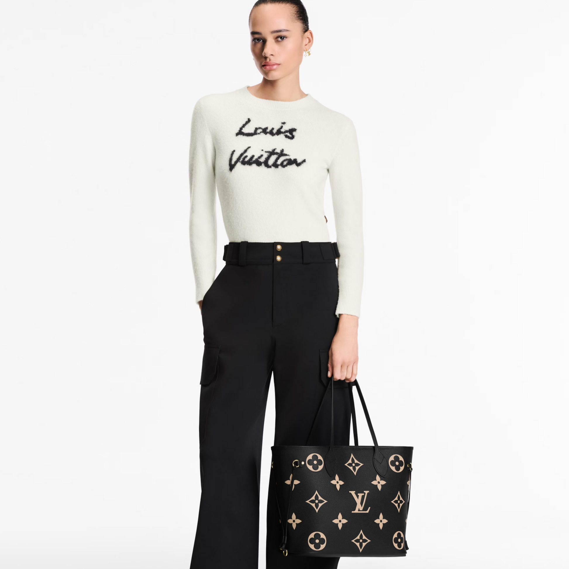 Louis Vuitton Neverfull MM Tote Bag - Black