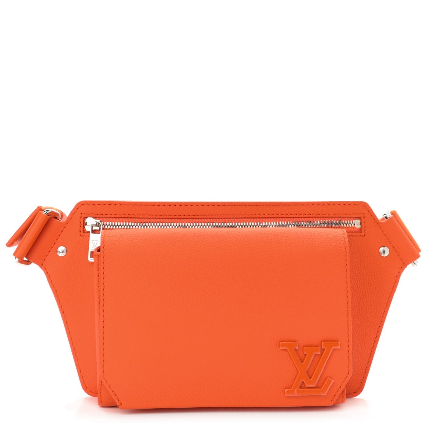 Louis Vuitton Grained Calfskin Aerogram Takeoff Sling Belt Bag - Orange