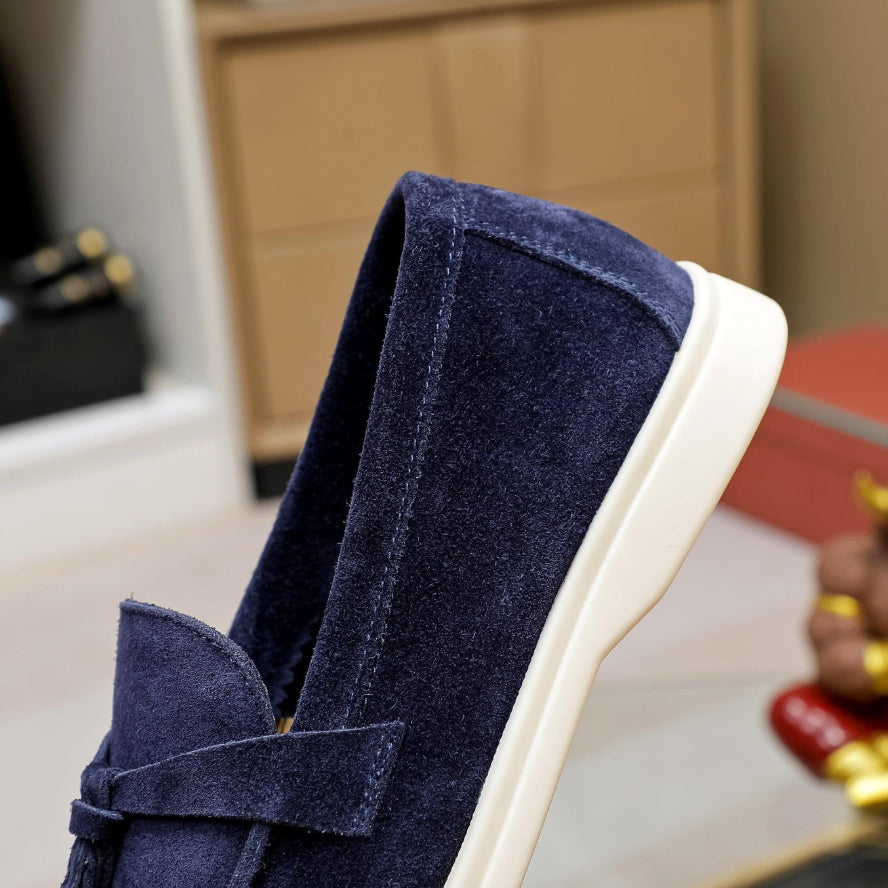 Loro Piana Summer Charms Walk Suede Loafer – True Dark Blue (108)