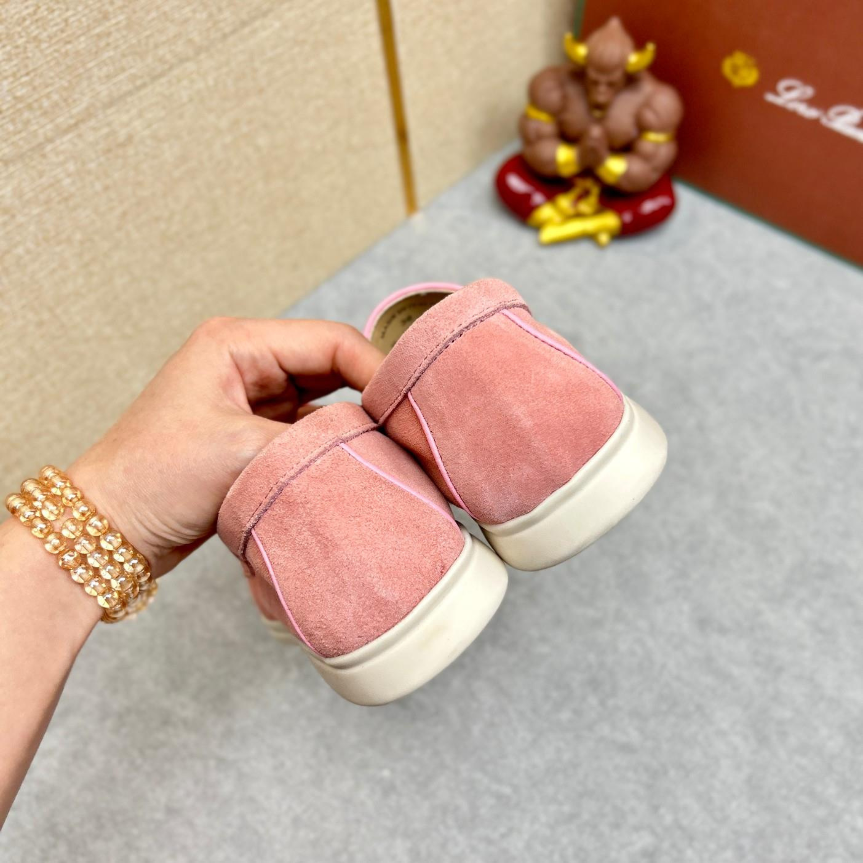 Loro Piana Summer Charms Walk Suede Loafers - Wild Mauve