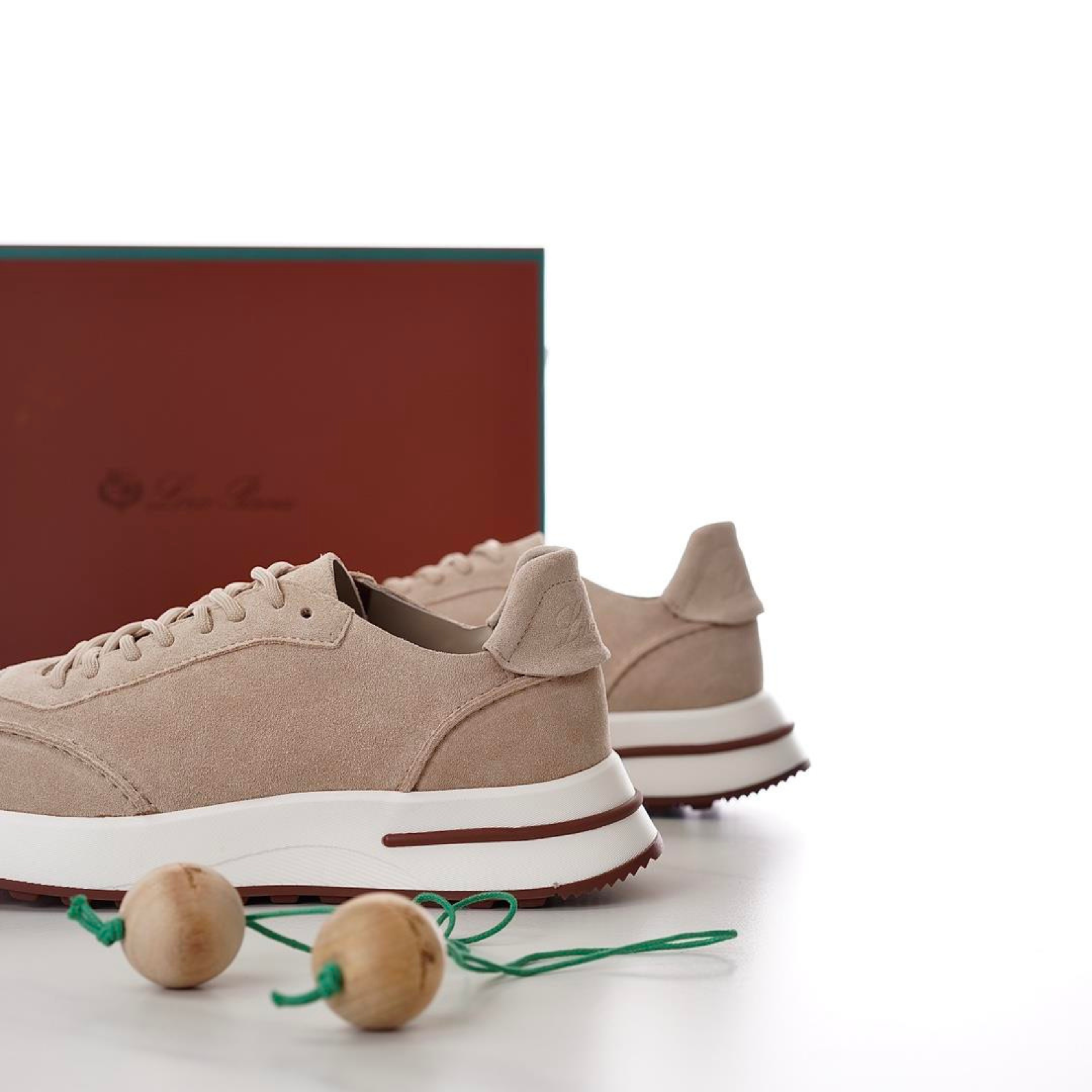 Loro Piana Weekend Walk Suede Sneakers - Sand Shell