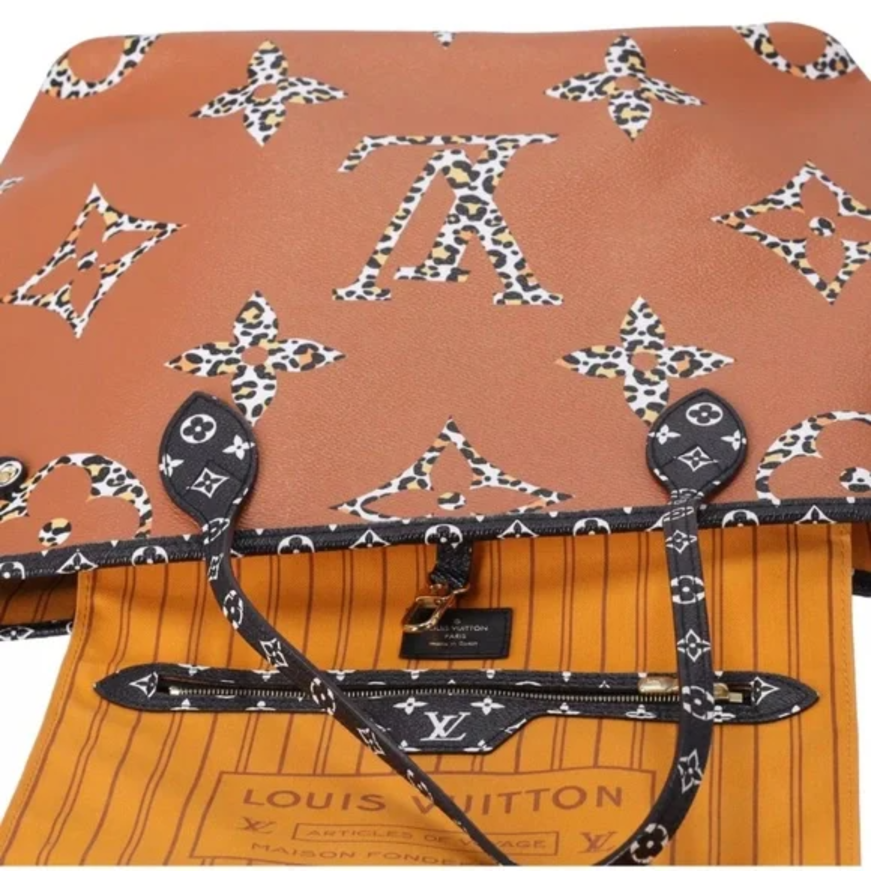Louis Vuitton Giant Jungle Neverfull MM Tote Bag - Black and Brown