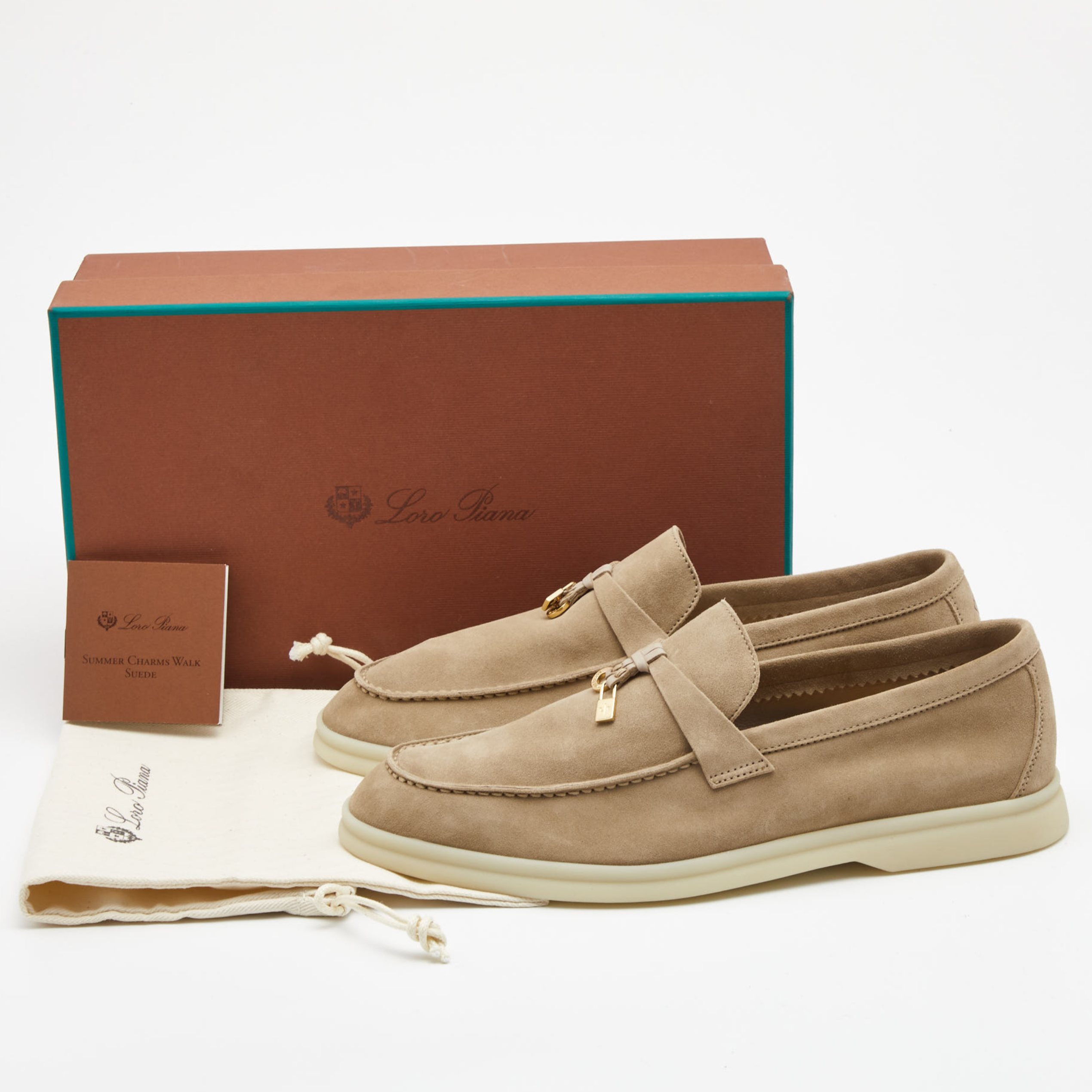 Loro Piana Summer Charms Walk Deerskin Loafers -  Beige (119)