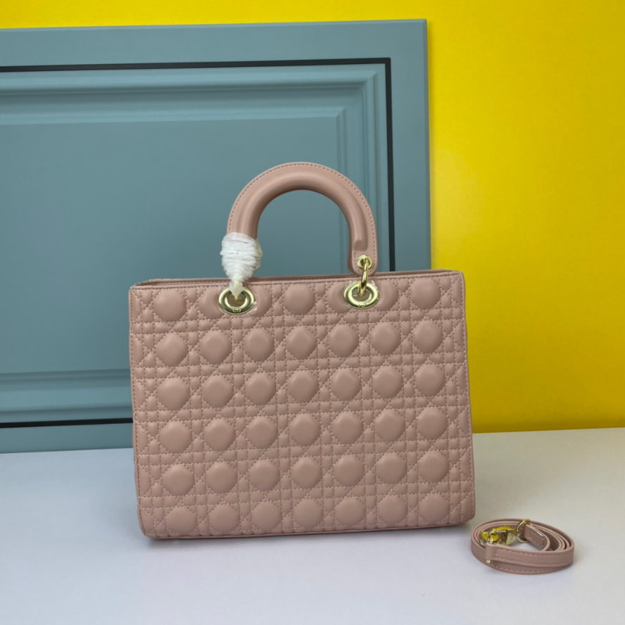 Dior Large Lady Dior Bag - Blush Cannage Lambskin