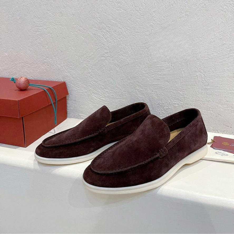 Loro Piana Summer Walk Suede Loafers - Amarone (Q08F)